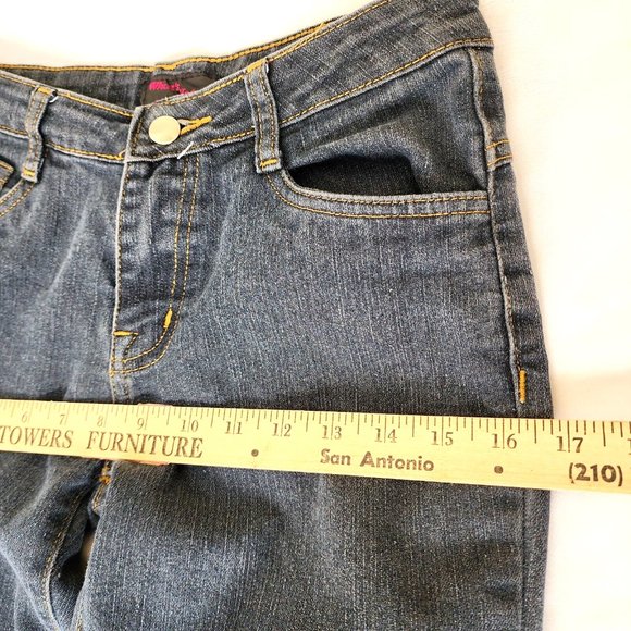 What's Hot Stretch Denim Capri Jeans Decorated Back Pockets Size S - Picture 9 of 11